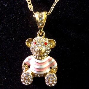 22 INCH LAMINATED  GOLD  CHAIN  WITH  BEAR